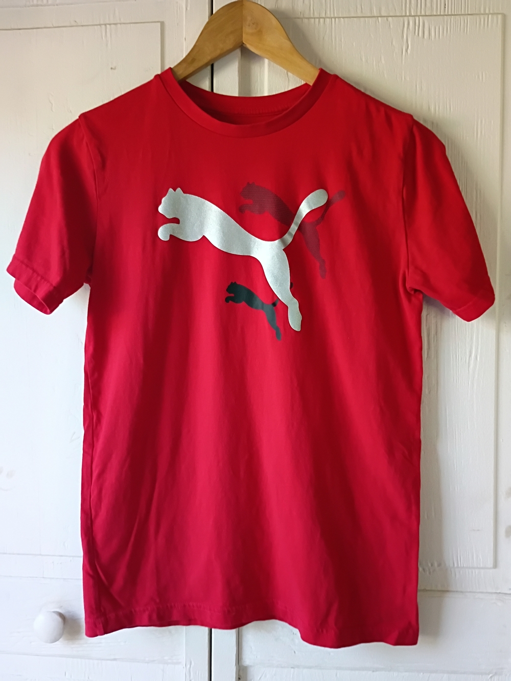 Puma Junior's Red Logo Crewneck T-Shirt
